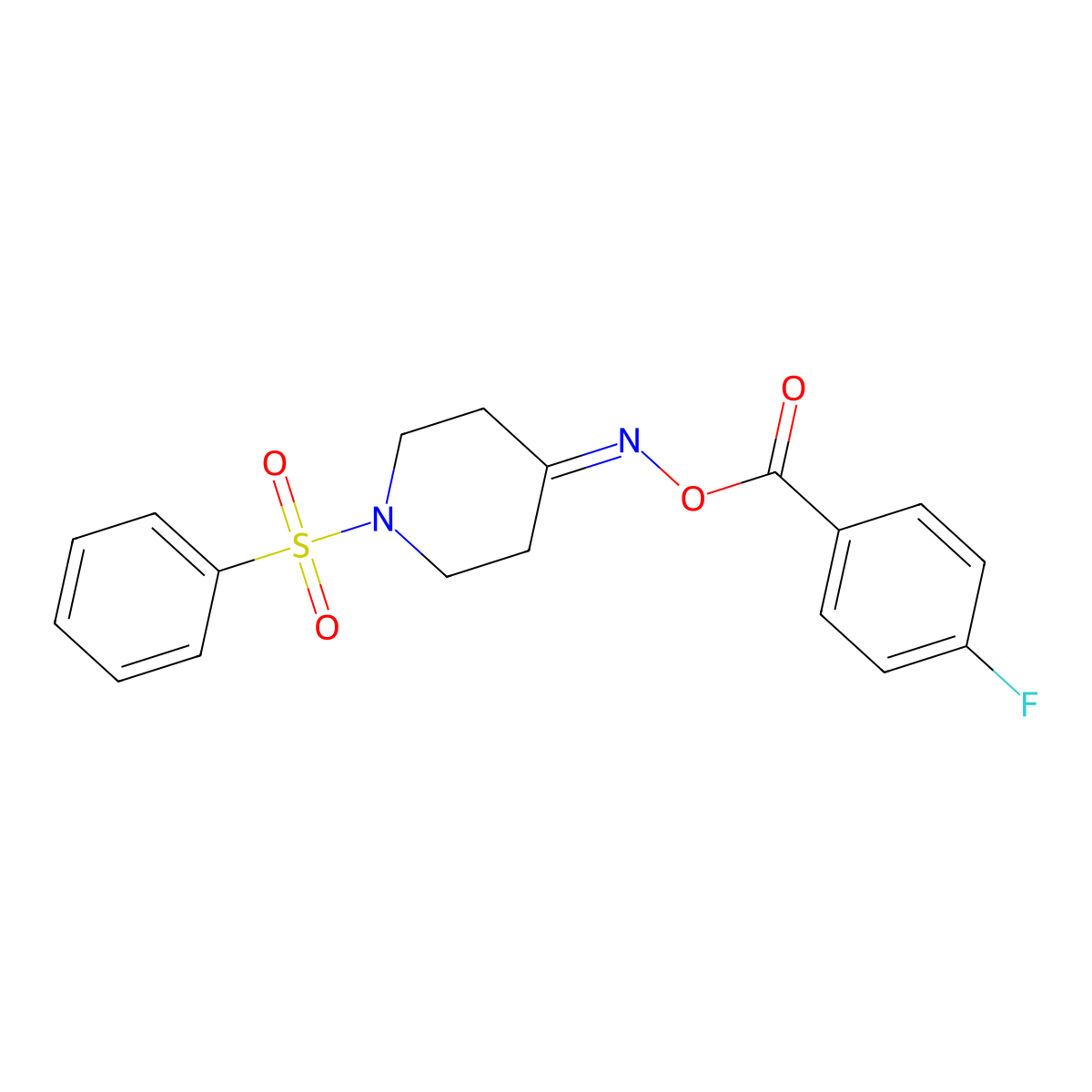 4-{[(4-Fluorobenzoyl)oxy]imino}-1-(phenylsulfonyl)piperidine molecular structure, CAS 477847-25-9