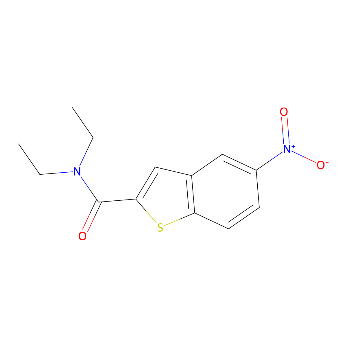 N,N-diethyl-5-nitro-1-benzothiophene-2-carboxamide molecular structure, CAS 477847-39-5