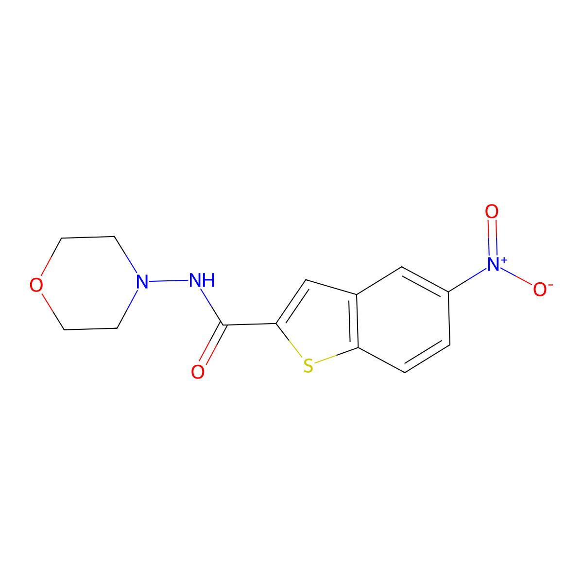 N-morpholino-5-nitro-1-benzothiophene-2-carboxamide molecular structure, CAS 477847-40-8