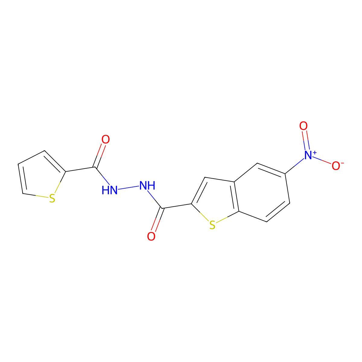 5-nitro-N'-(2-thienylcarbonyl)-1-benzothiophene-2-carbohydrazide molecular structure, CAS 477847-41-9