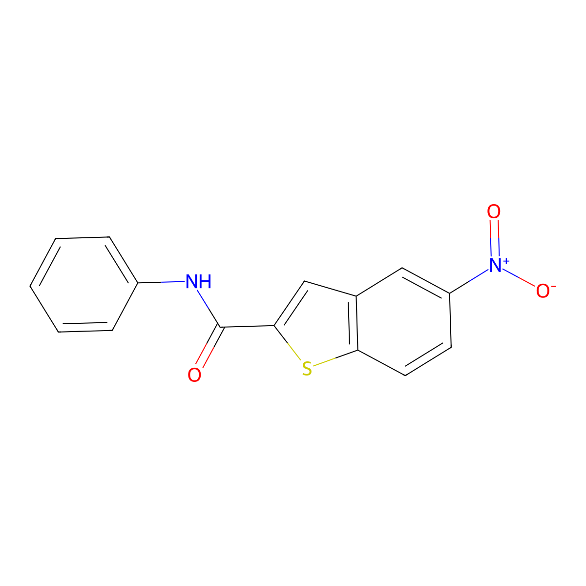 5-nitro-N-phenyl-1-benzothiophene-2-carboxamide molecular structure, CAS 477847-42-0