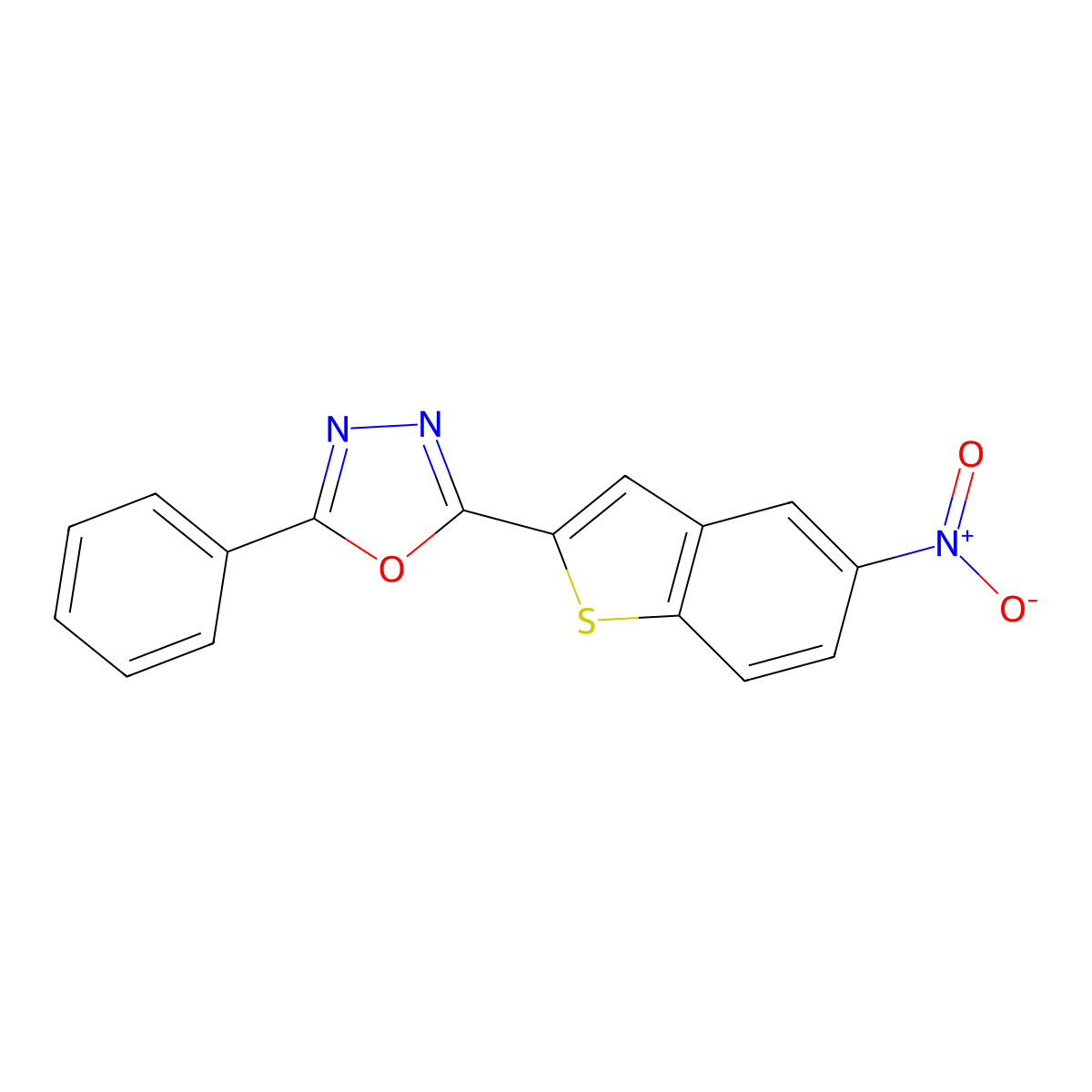 2-(5-Nitro-1-benzothiophen-2-yl)-5-phenyl-1,3,4-oxadiazole molecular structure, CAS 477847-60-2