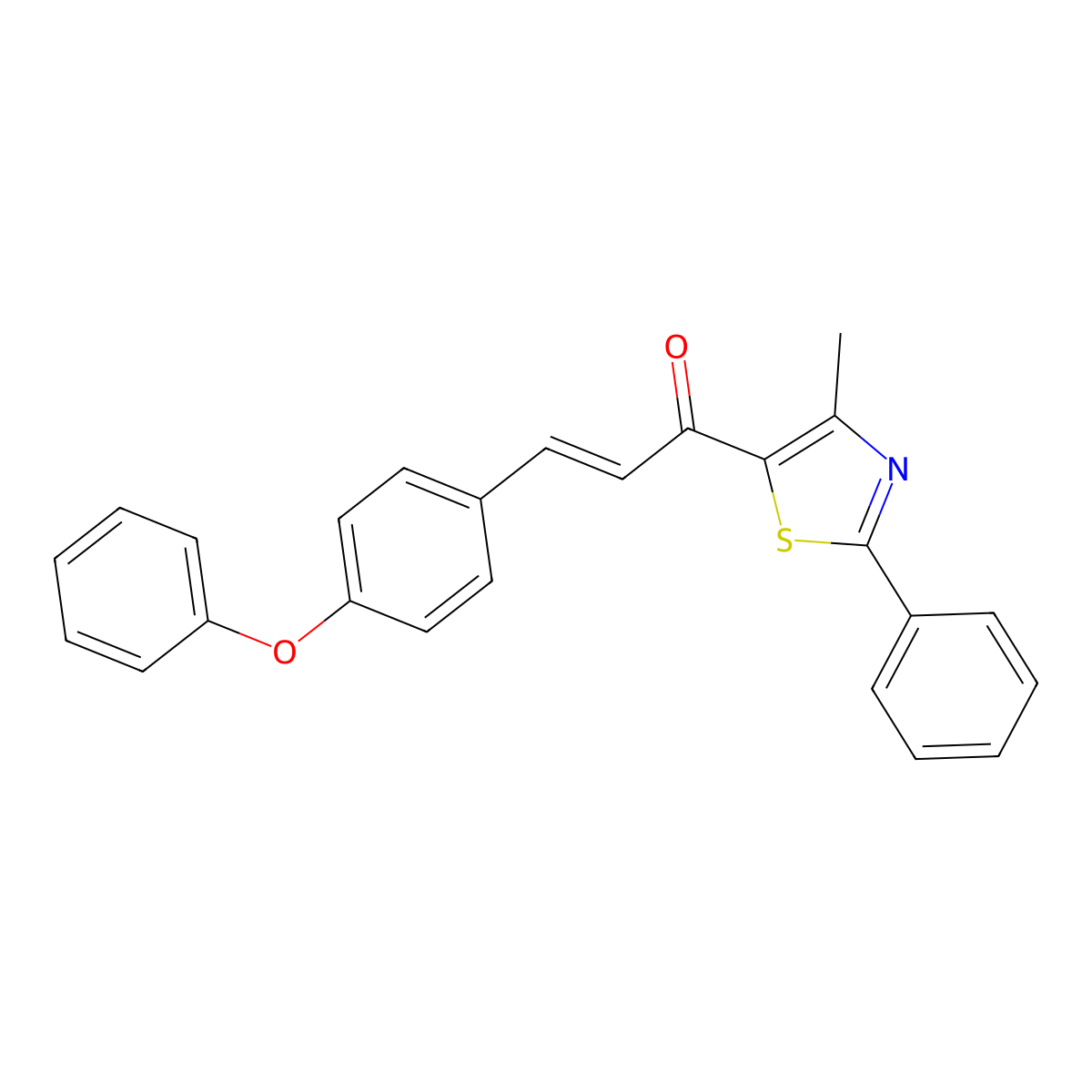 (E)-1-(4-methyl-2-phenyl-1,3-thiazol-5-yl)-3-(4-phenoxyphenyl)-2-propen-1-one molecular structure, CAS 477847-70-4