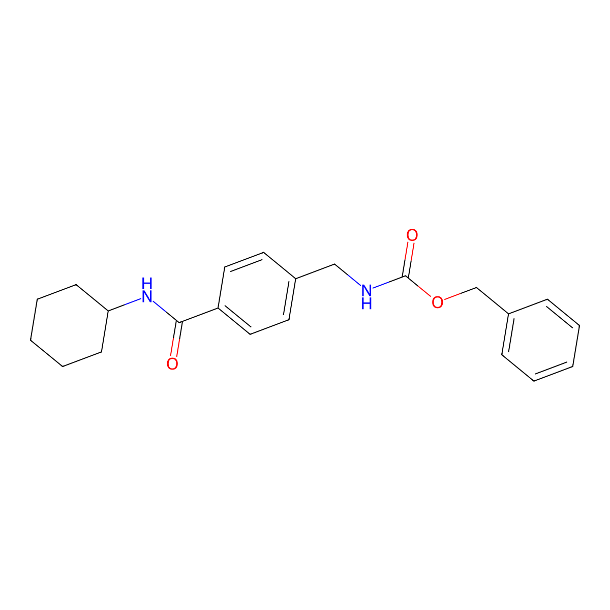 benzyl N-{4-[(cyclohexylamino)carbonyl]benzyl}carbamate molecular structure, CAS 477847-74-8