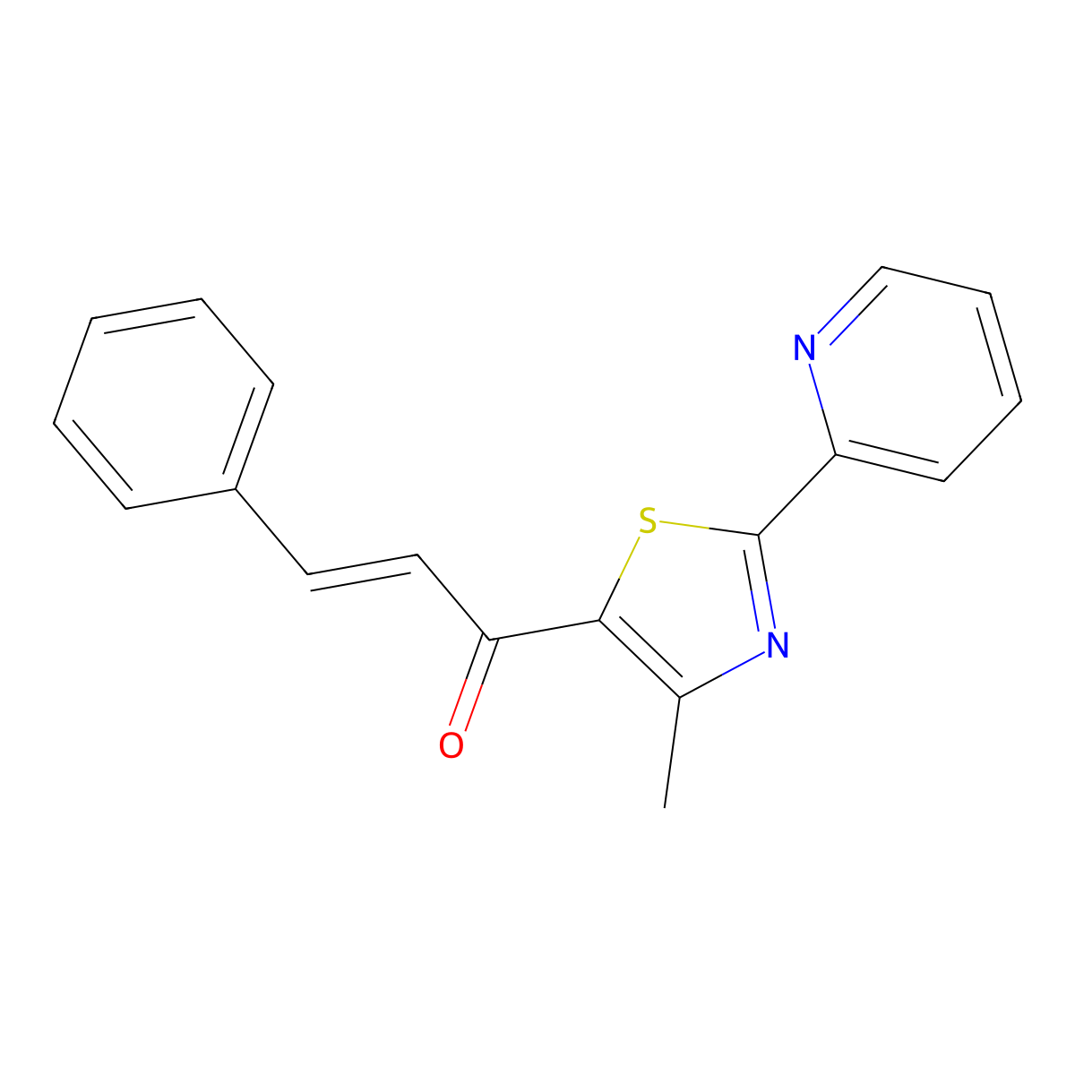 (E)-1-(4-methyl-2-pyridin-2-yl-1,3-thiazol-5-yl)-3-phenylprop-2-en-1-one molecular structure, CAS 477847-80-6