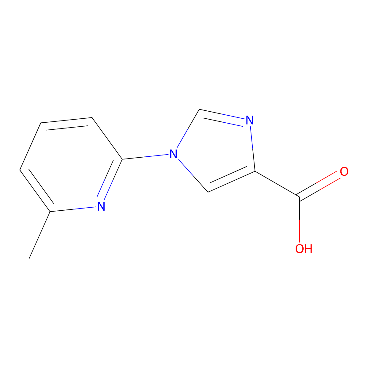 1-(6-methyl-2-pyridinyl)-1H-imidazole-4-carboxylic acid molecular structure, CAS 477847-81-7
