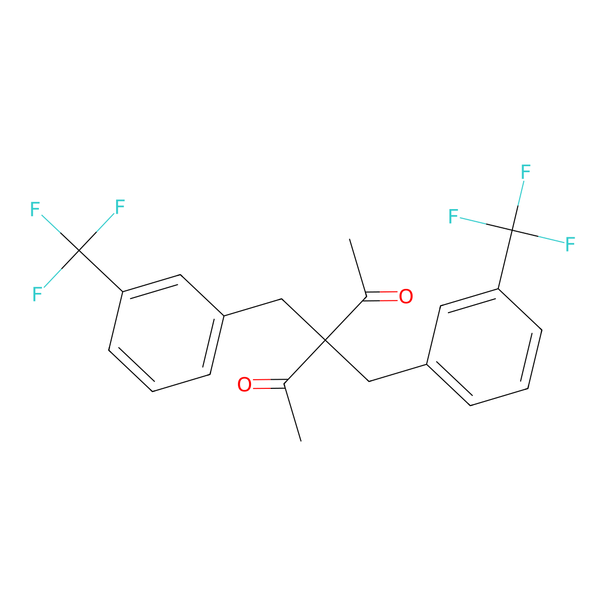 3,3-Bis[3-(trifluoromethyl)benzyl]-2,4-pentanedione molecular structure, CAS 477847-82-8