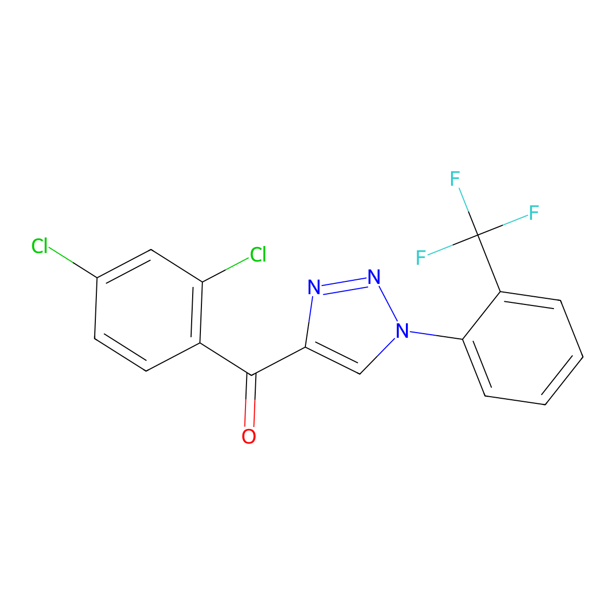(2,4-dichlorophenyl){1-[2-(trifluoromethyl)phenyl]-1H-1,2,3-triazol-4-yl}methanone molecular structure, CAS 477847-85-1