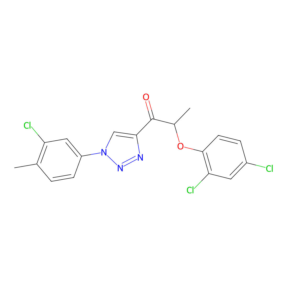 1-[1-(3-chloro-4-methylphenyl)-1H-1,2,3-triazol-4-yl]-2-(2,4-dichlorophenoxy)-1-propanone molecular structure, CAS 477847-89-5