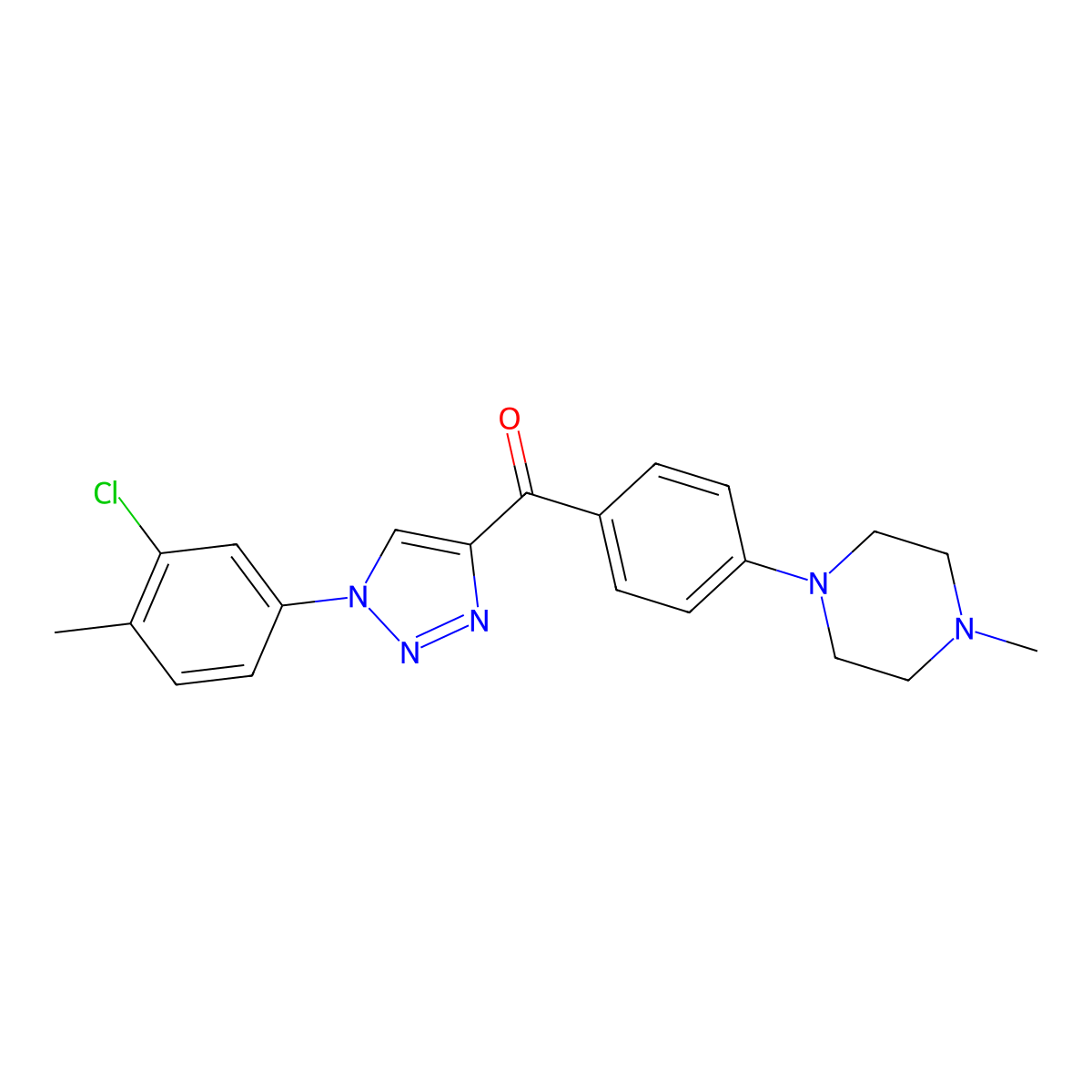 [1-(3-chloro-4-methylphenyl)-1H-1,2,3-triazol-4-yl][4-(4-methylpiperazino)phenyl]methanone molecular structure, CAS 477847-90-8