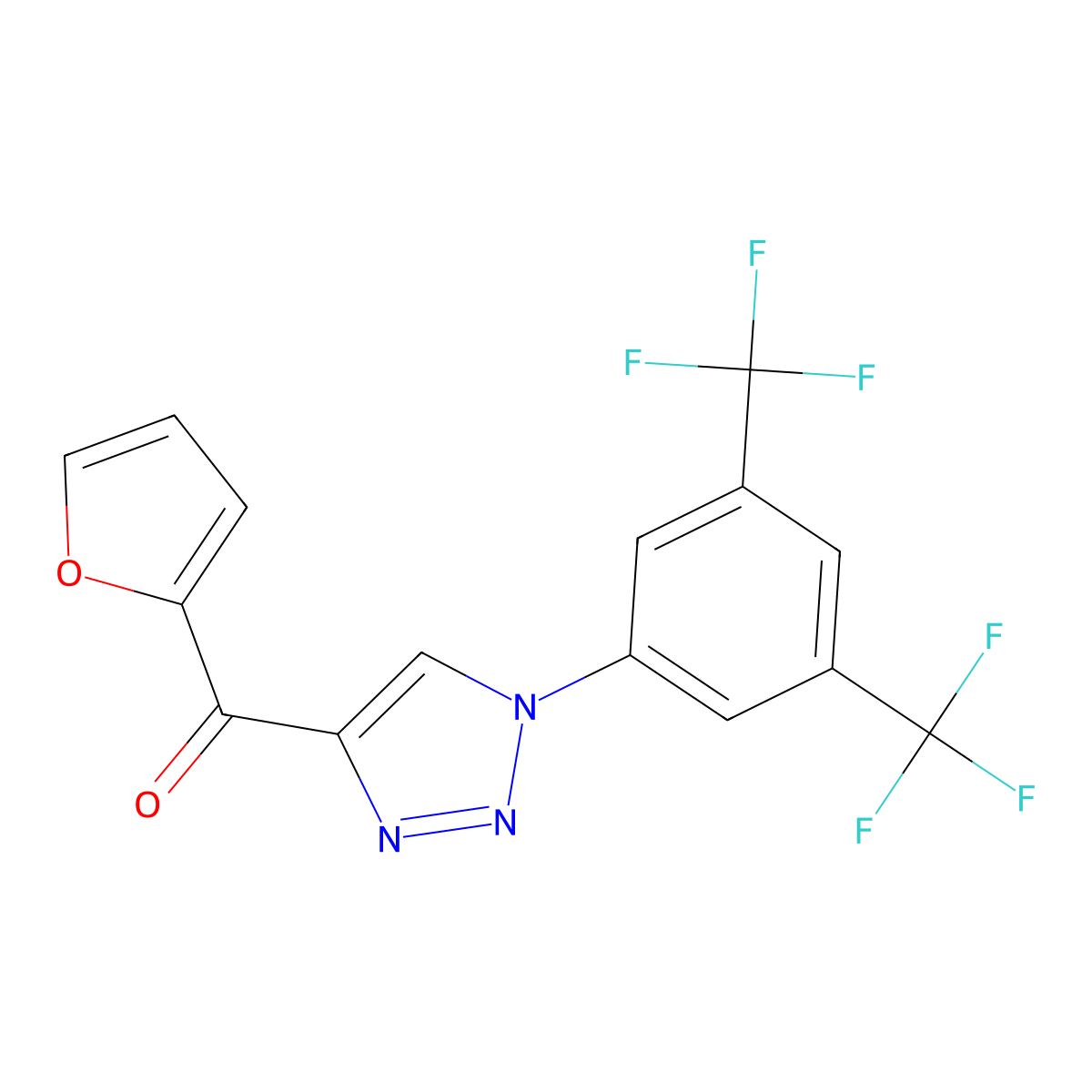 {1-[3,5-bis(trifluoromethyl)phenyl]-1H-1,2,3-triazol-4-yl}(2-furyl)methanone molecular structure, CAS 477847-93-1