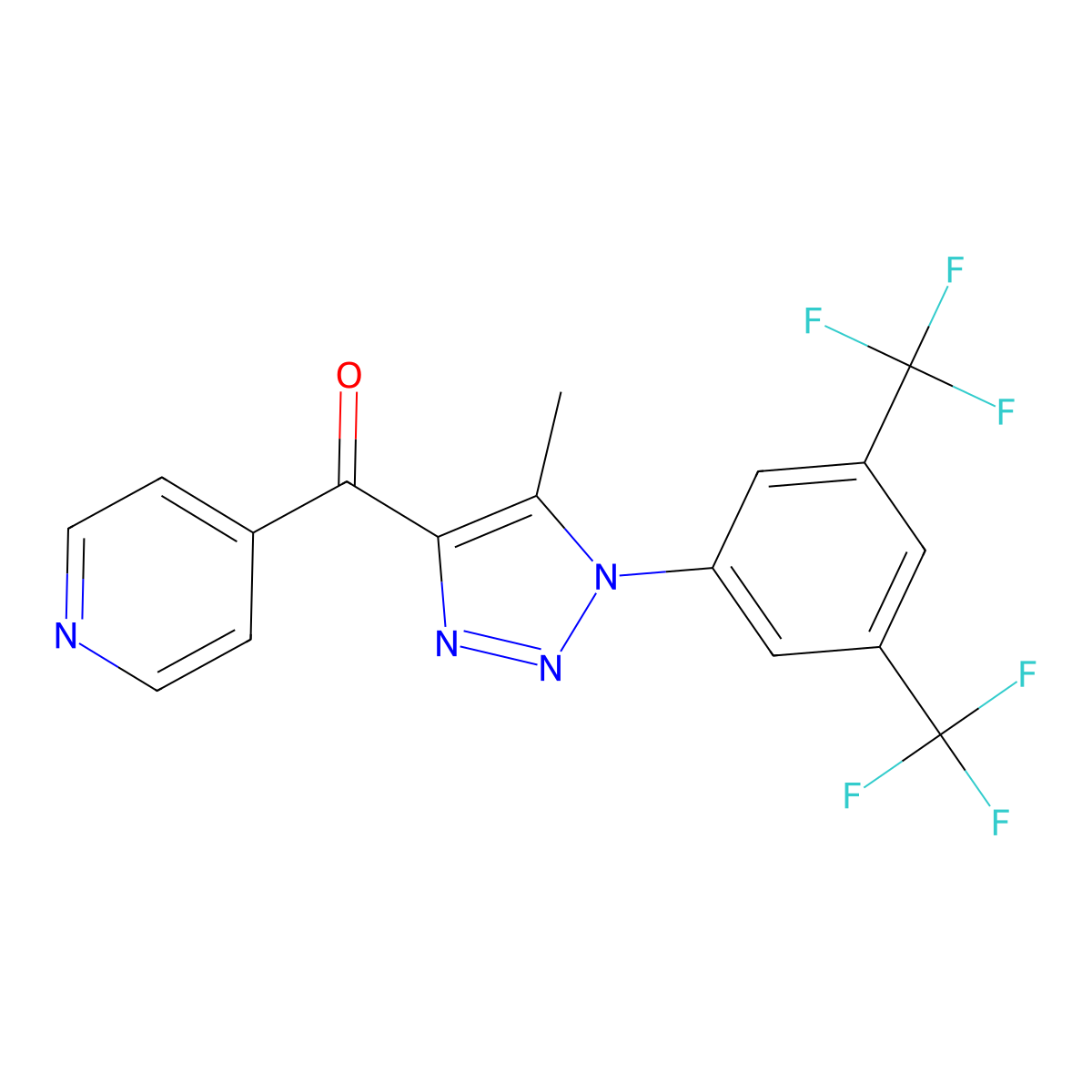 {1-[3,5-bis(trifluoromethyl)phenyl]-5-methyl-1H-1,2,3-triazol-4-yl}(4-pyridinyl)methanone molecular structure, CAS 477847-94-2