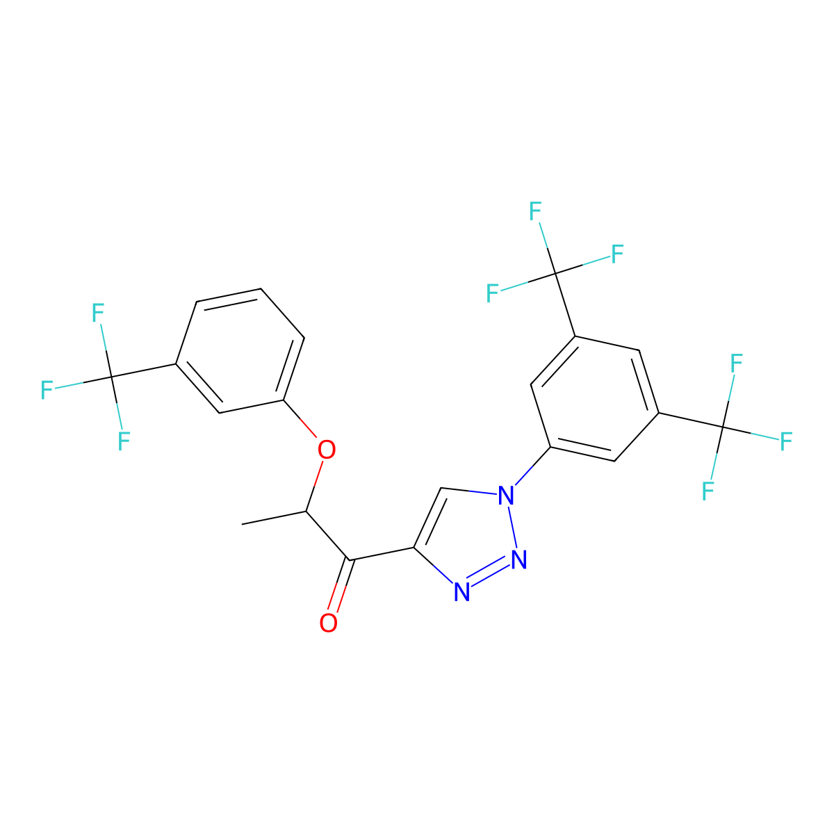 1-[1-[3,5-Bis(trifluoromethyl)phenyl]triazol-4-yl]-2-[3-(trifluoromethyl)phenoxy]propan-1-one molecular structure, CAS 477847-95-3