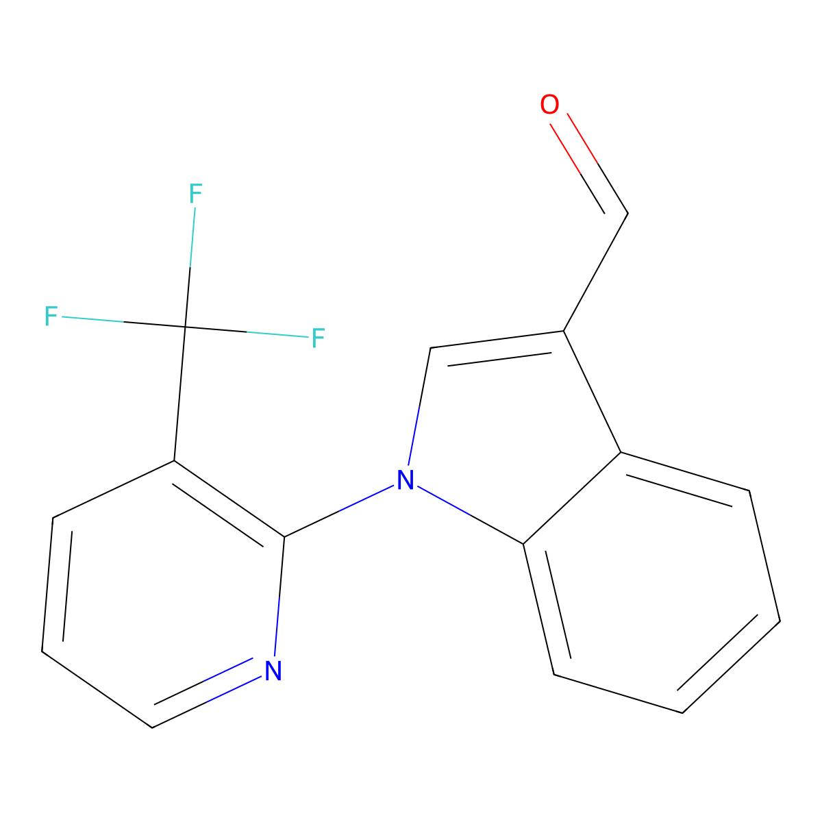 1-[3-(trifluoromethyl)-2-pyridinyl]-1H-indole-3-carbaldehyde molecular structure, CAS 477848-00-3