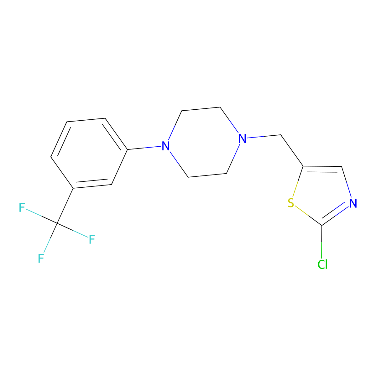 1-[(2-Chloro-1,3-thiazol-5-yl)methyl]-4-[3-(trifluoromethyl)phenyl]piperazine molecular structure, CAS 477848-01-4