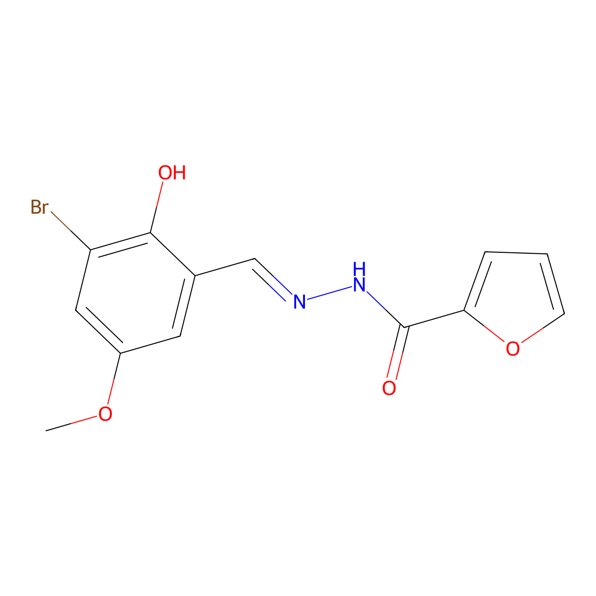 N'-[(1E)-(3-bromo-2-hydroxy-5-methoxyphenyl)methylidene]furan-2-carbohydrazide molecular structure, CAS 477848-04-7