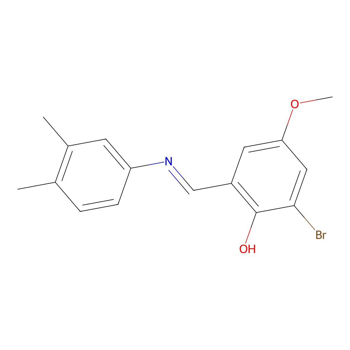 2-Bromo-6-{[(3,4-dimethylphenyl)imino]methyl}-4-methoxybenzenol molecular structure, CAS 477848-05-8