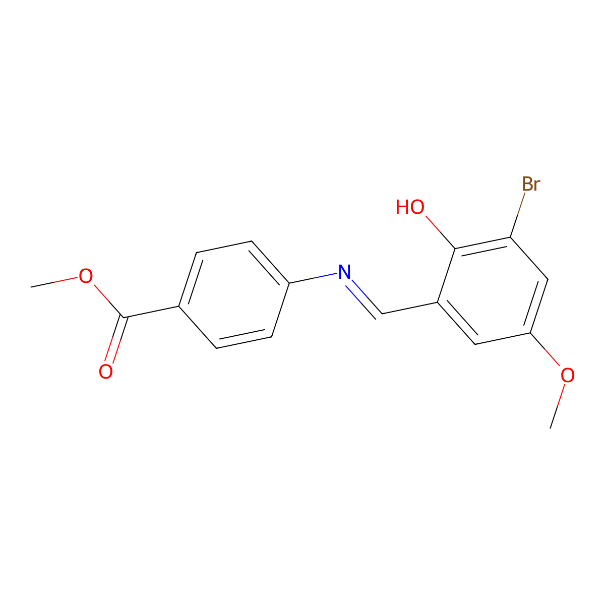 methyl 4-{[(E)-(3-bromo-2-hydroxy-5-methoxyphenyl)methylidene]amino}benzenecarboxylate molecular structure, CAS 477848-07-0