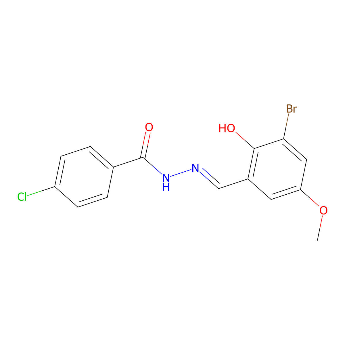 N'-[(E)-(3-bromo-2-hydroxy-5-methoxyphenyl)methylidene]-4-chlorobenzenecarbohydrazide molecular structure, CAS 477848-08-1