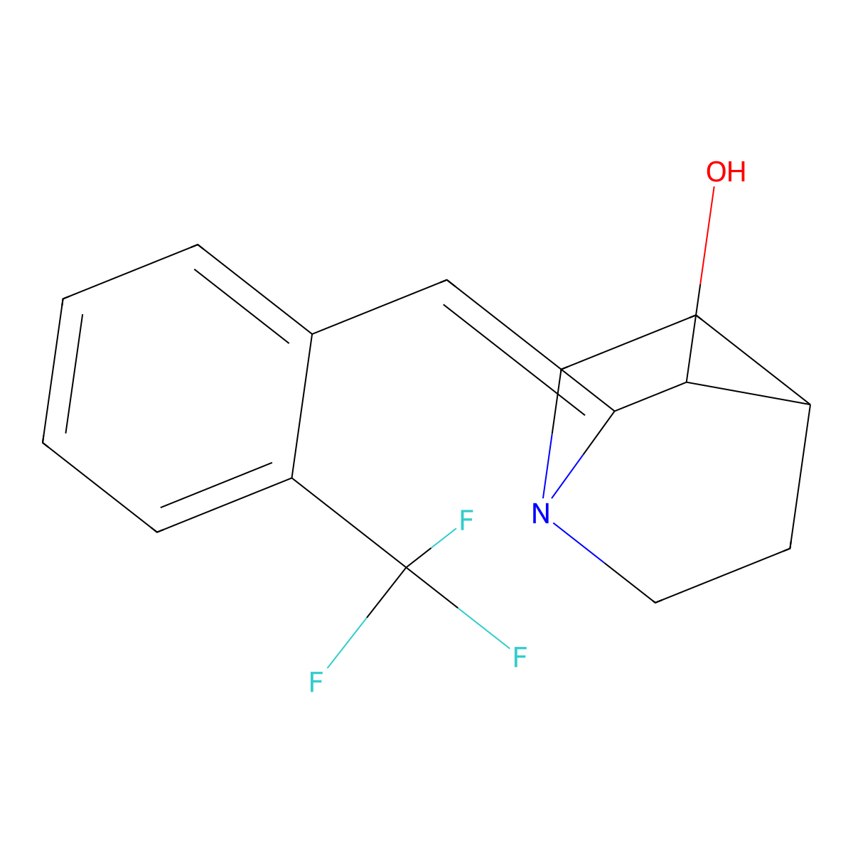 2-{(Z)-[2-(trifluoromethyl)phenyl]methylidene}-3-quinuclidinol molecular structure, CAS 477848-11-6