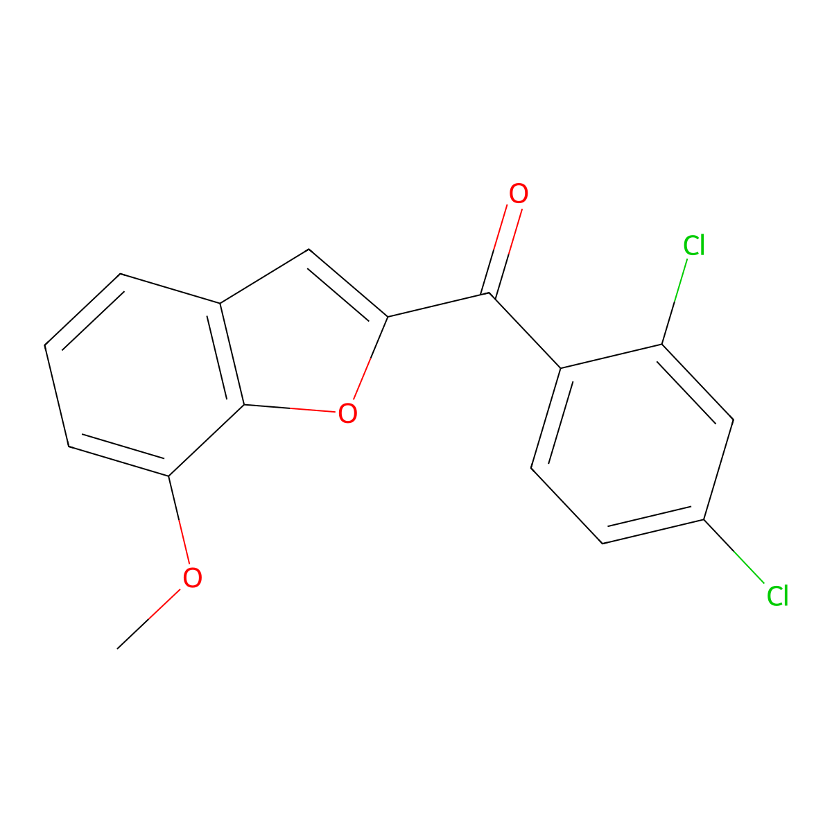 (2,4-Dichlorophenyl)(7-methoxy-1-benzofuran-2-yl)methanone molecular structure, CAS 477848-13-8