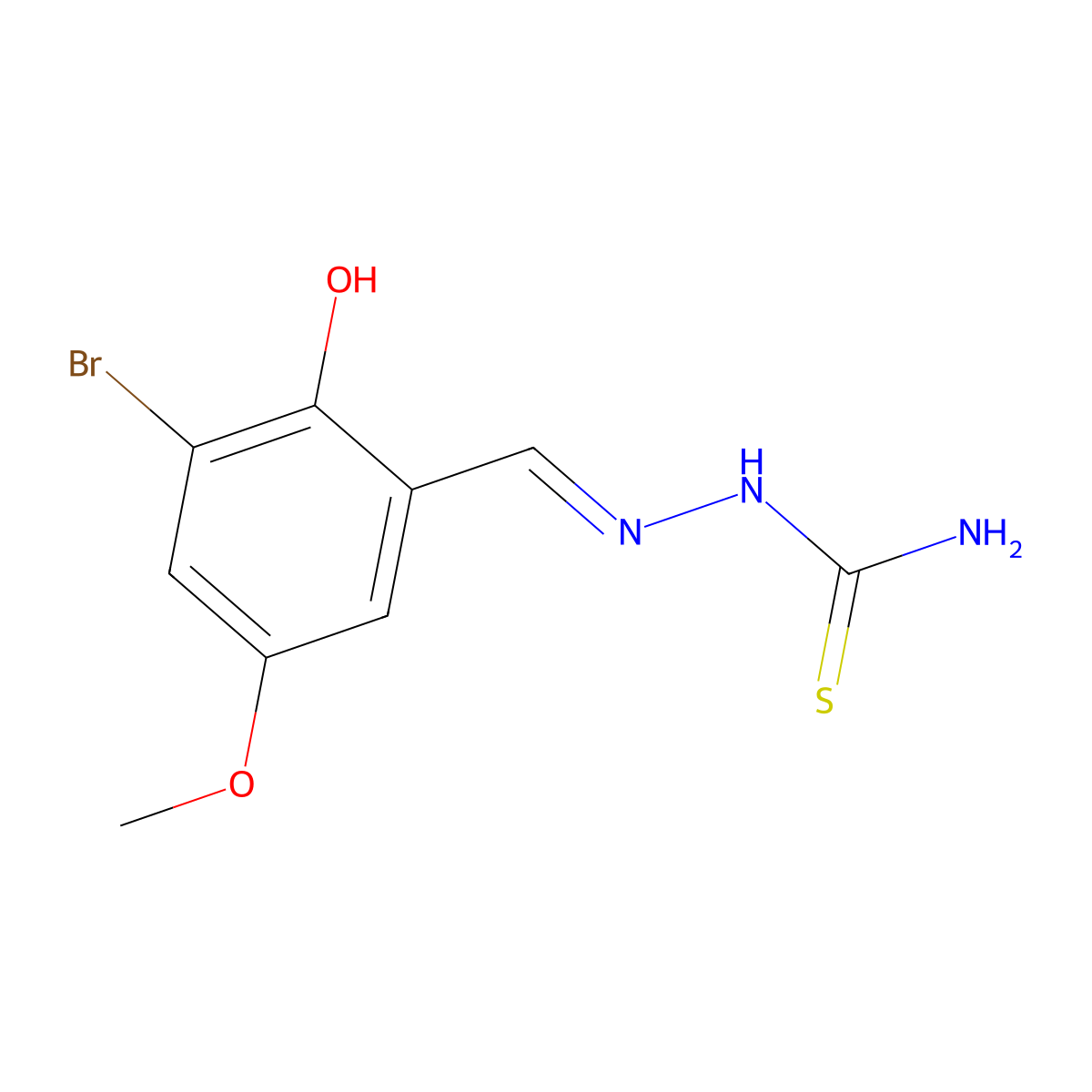 [(E)-[(3-bromo-2-hydroxy-5-methoxyphenyl)methylidene]amino]thiourea molecular structure, CAS 477848-19-4