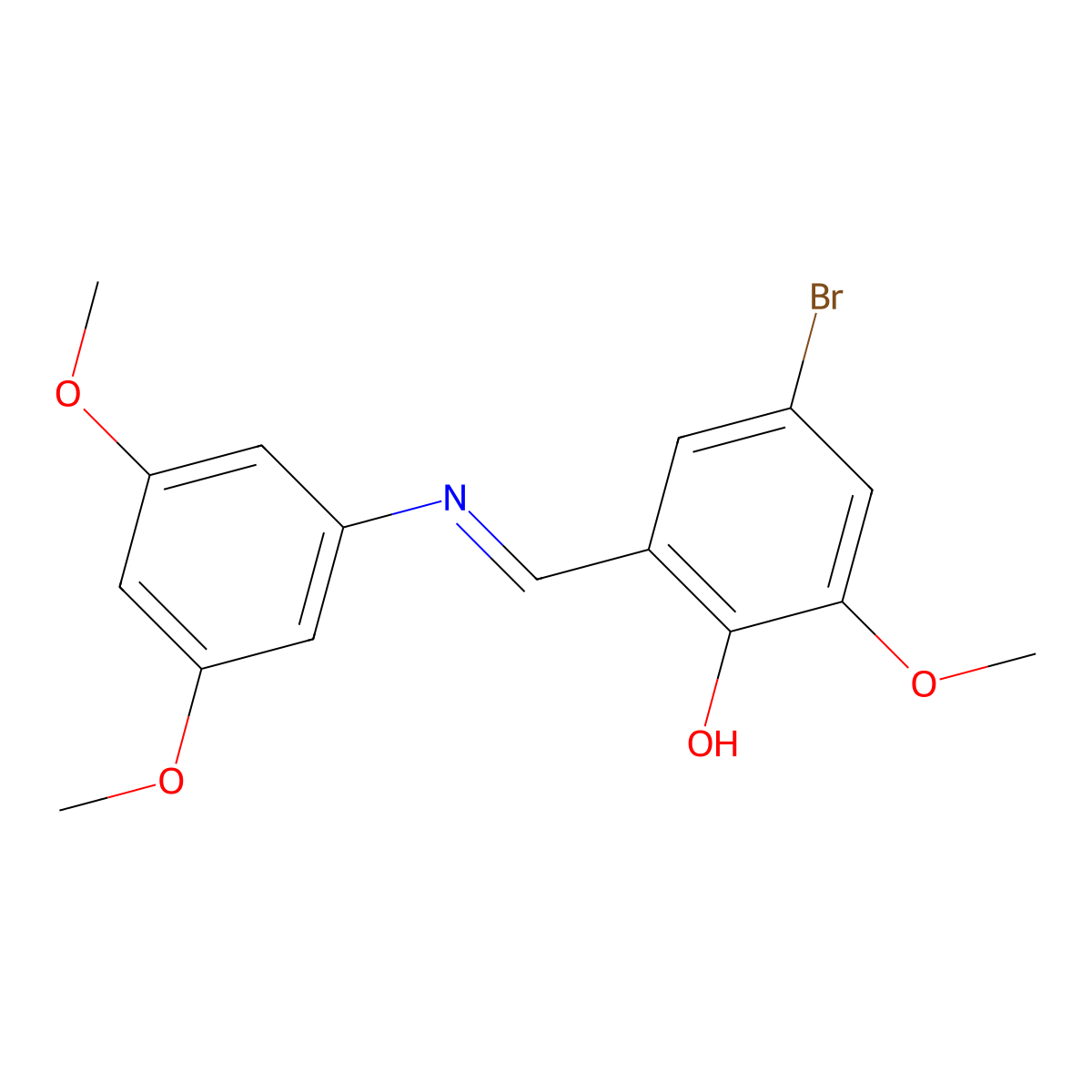 4-Bromo-2-{[(3,5-dimethoxyphenyl)imino]methyl}-6-methoxybenzenol molecular structure, CAS 477848-22-9
