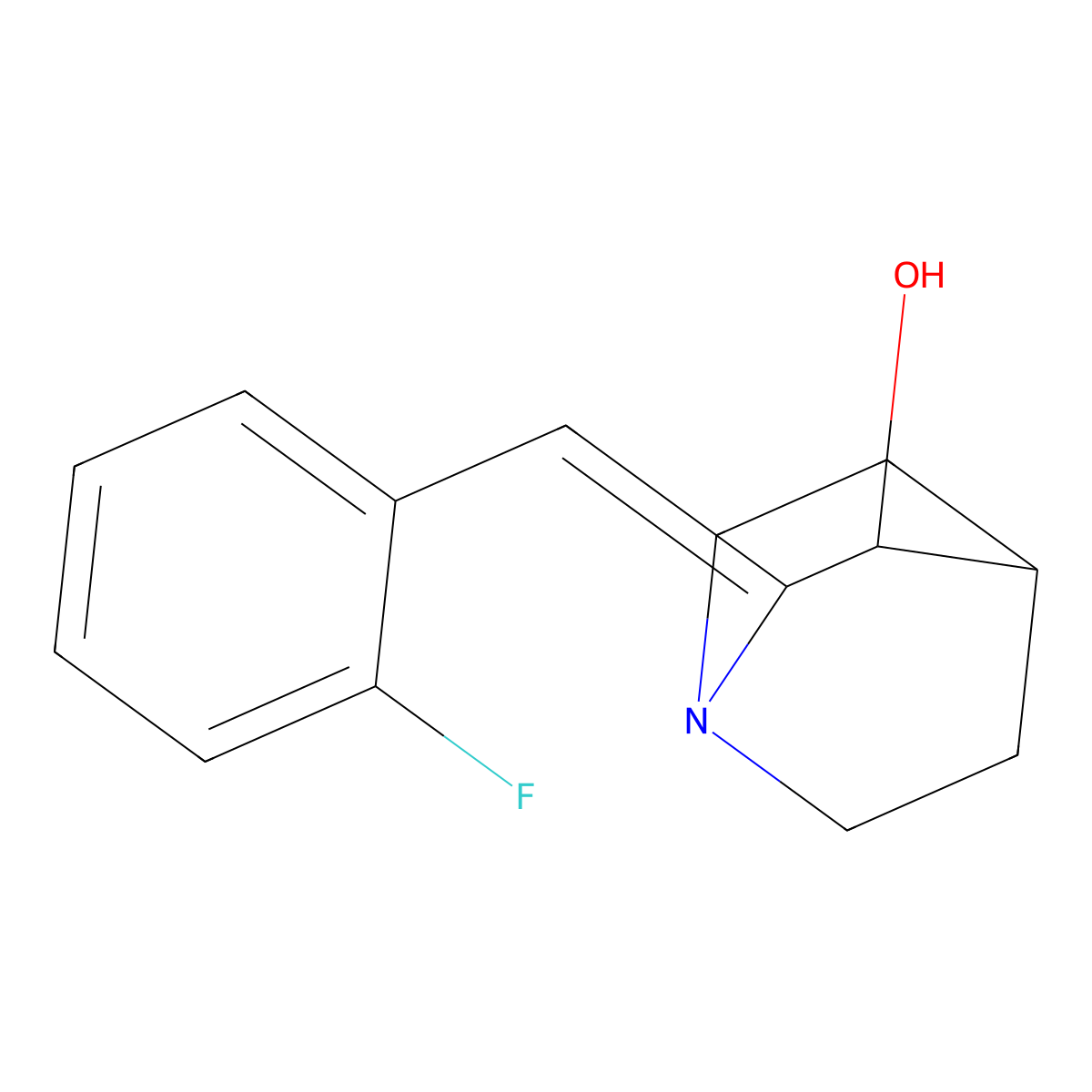 2-[(Z)-(2-fluorophenyl)methylidene]-3-quinuclidinol molecular structure, CAS 477848-27-4