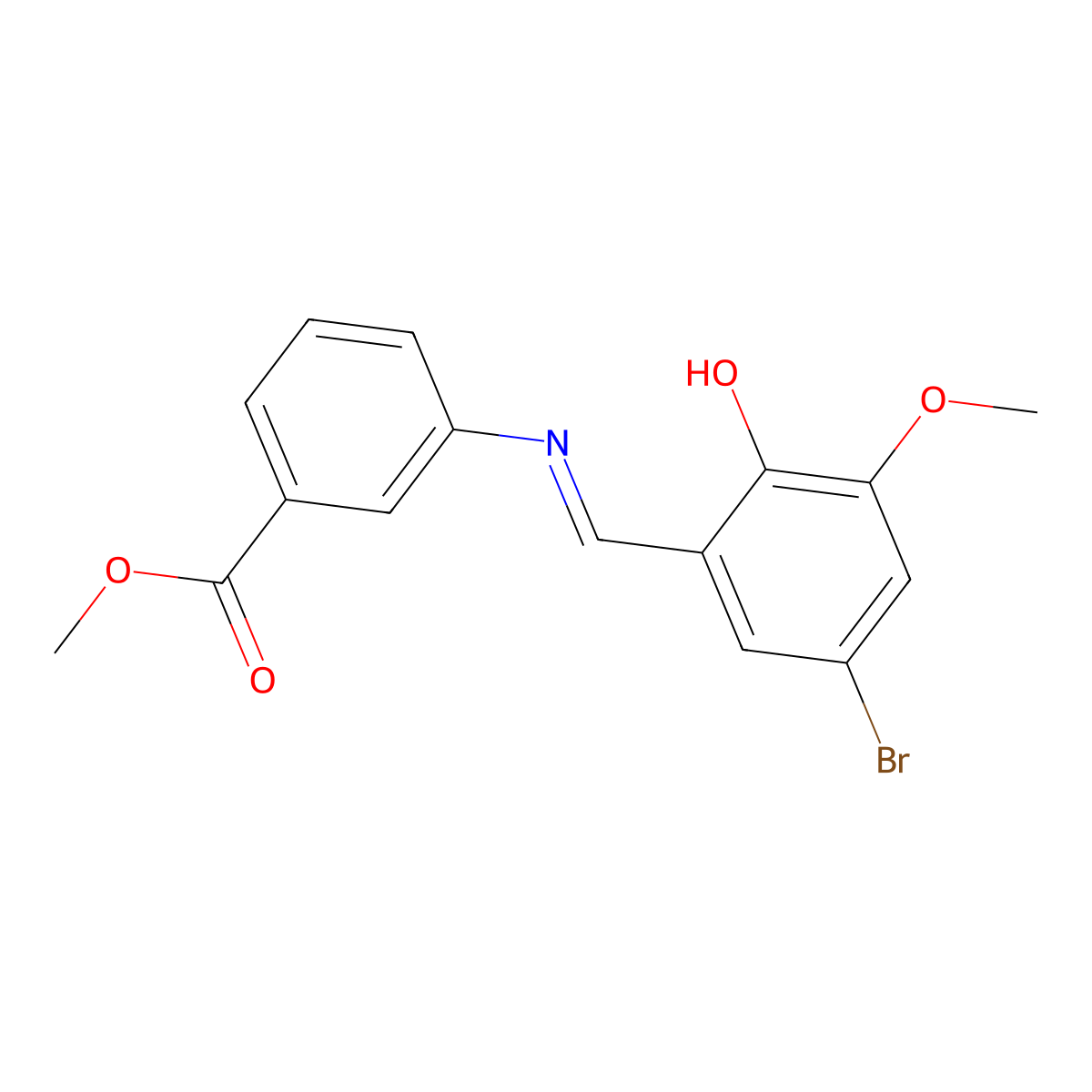 methyl 3-{[(E)-(5-bromo-2-hydroxy-3-methoxyphenyl)methylidene]amino}benzenecarboxylate molecular structure, CAS 477848-29-6