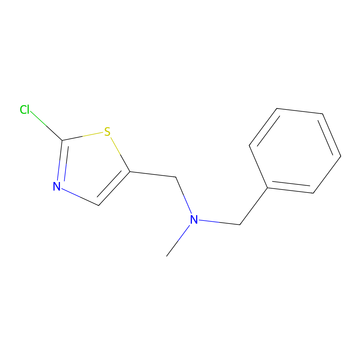 N-benzyl(2-chloro-1,3-thiazol-5-yl)-N-methylmethanamine molecular structure, CAS 477848-42-3