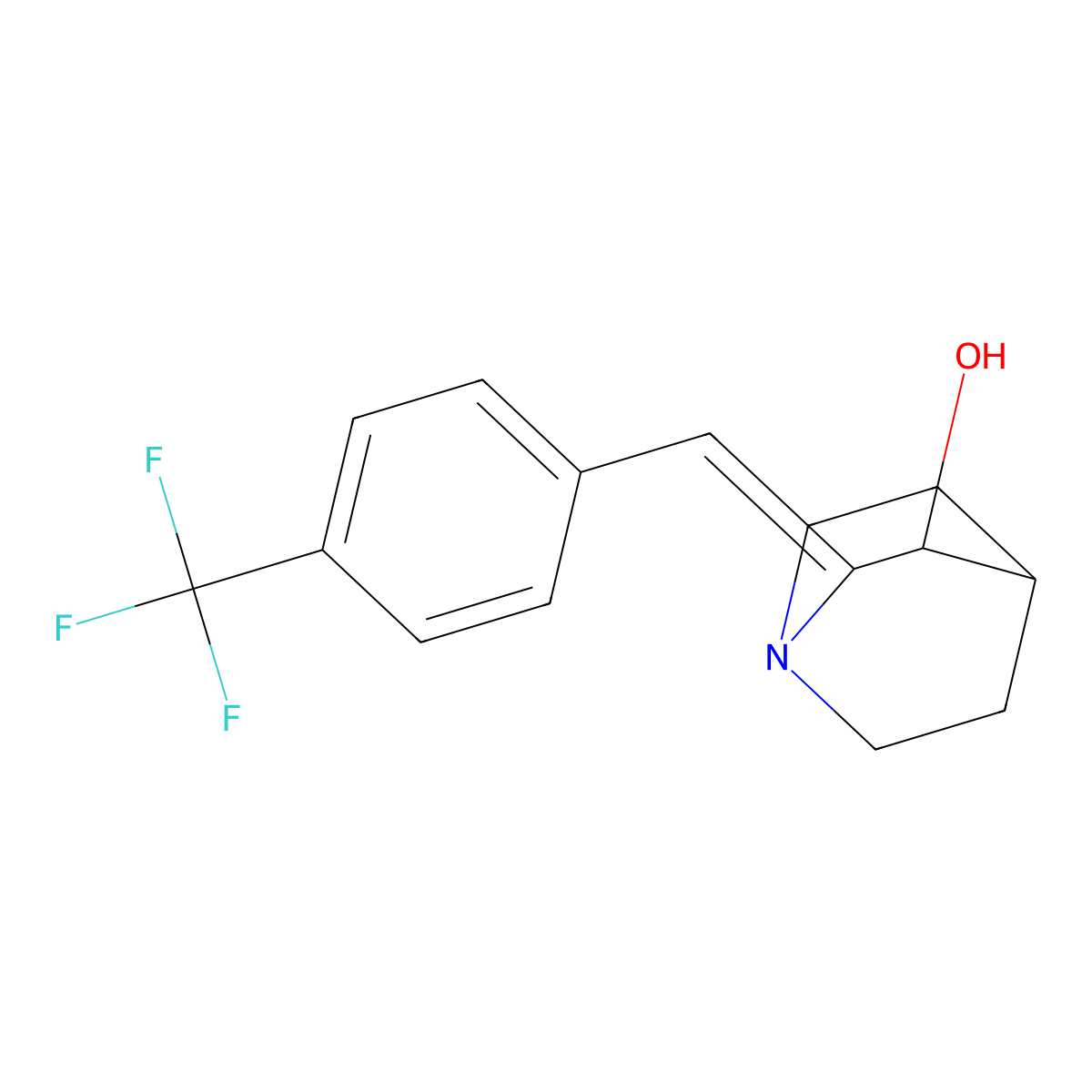 2-{(Z)-[4-(trifluoromethyl)phenyl]methylidene}-3-quinuclidinol molecular structure, CAS 477848-43-4