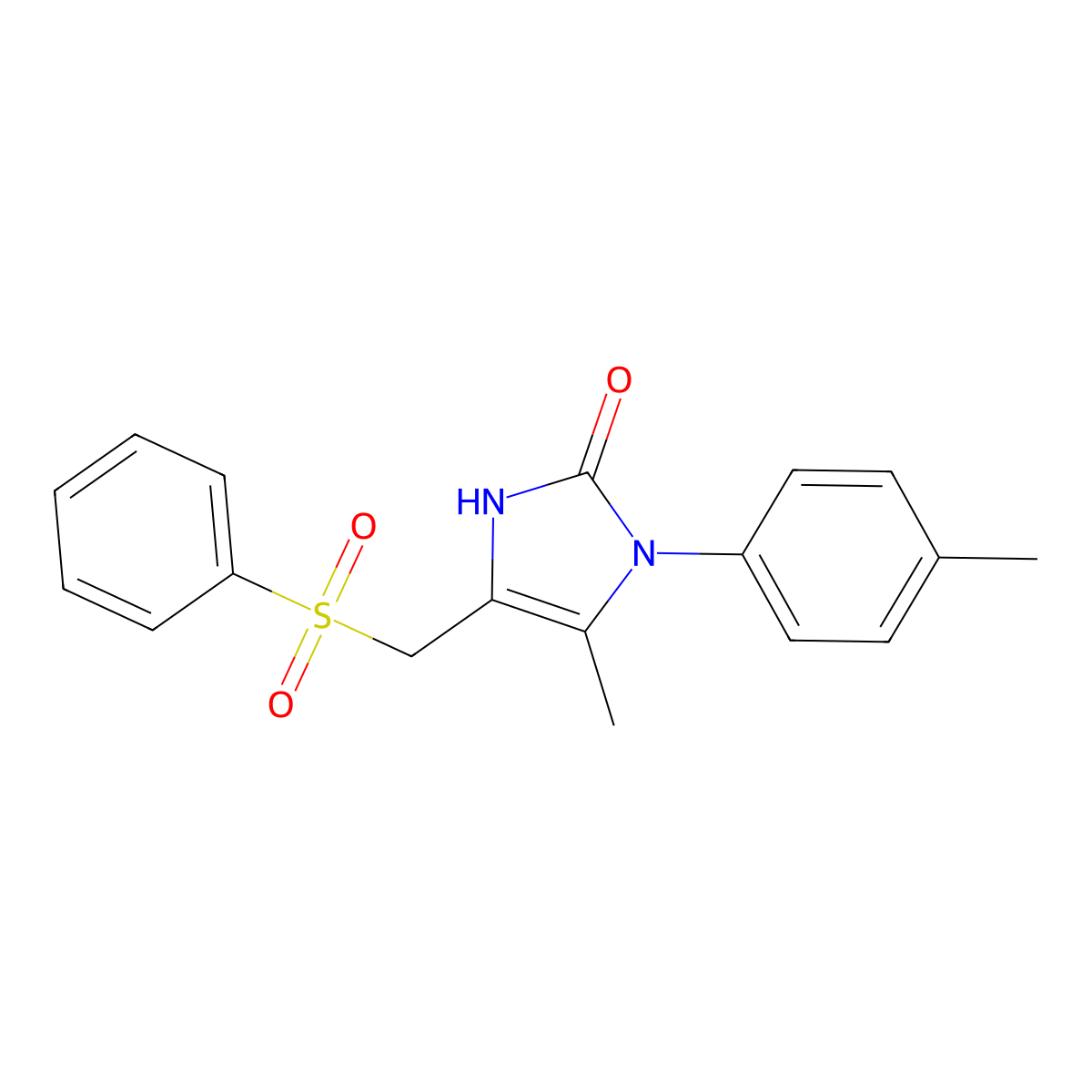 5-methyl-1-(4-methylphenyl)-4-[(phenylsulfonyl)methyl]-1,3-dihydro-2H-imidazol-2-one molecular structure, CAS 477848-64-9