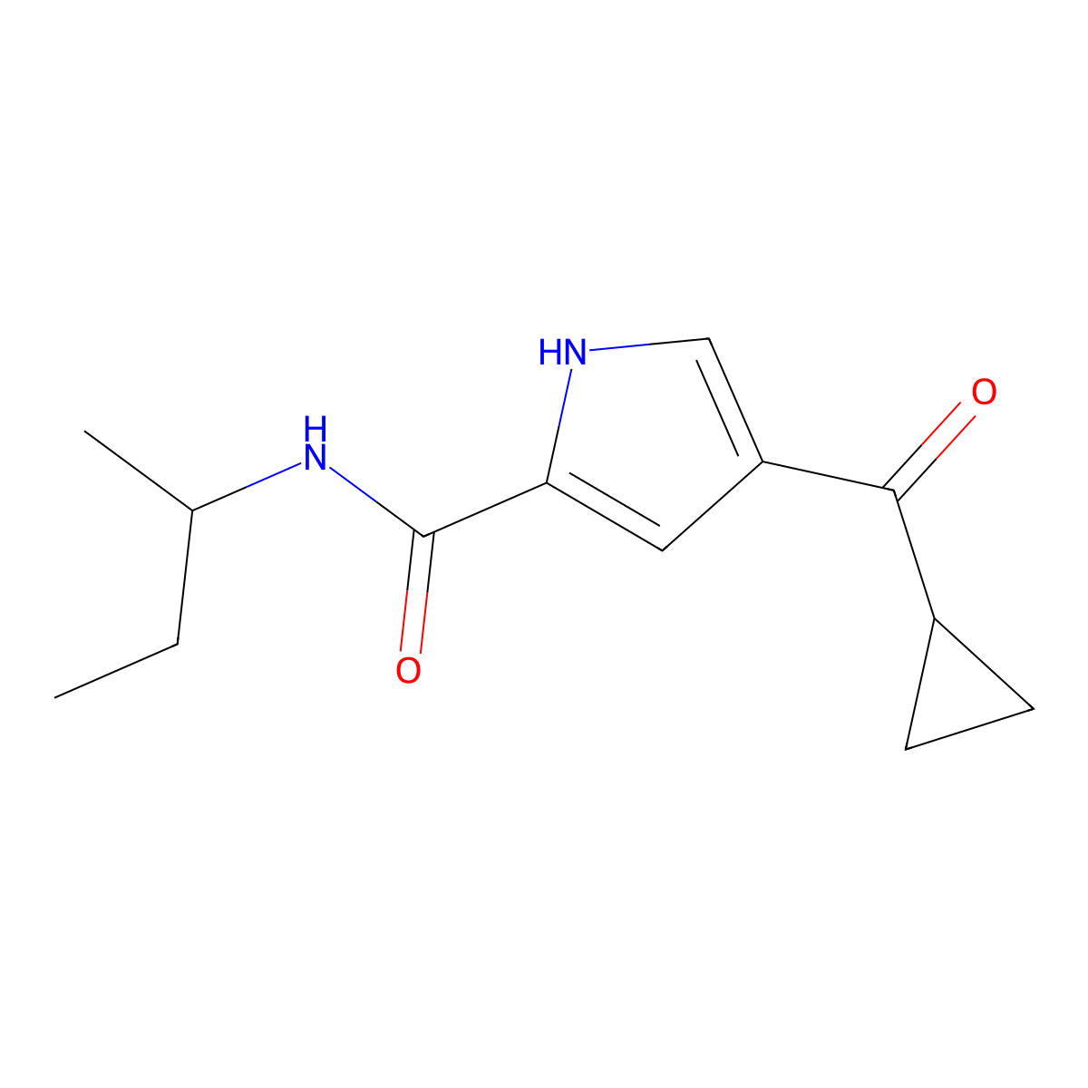 N-(sec-butyl)-4-(cyclopropylcarbonyl)-1H-pyrrole-2-carboxamide molecular structure, CAS 477848-66-1