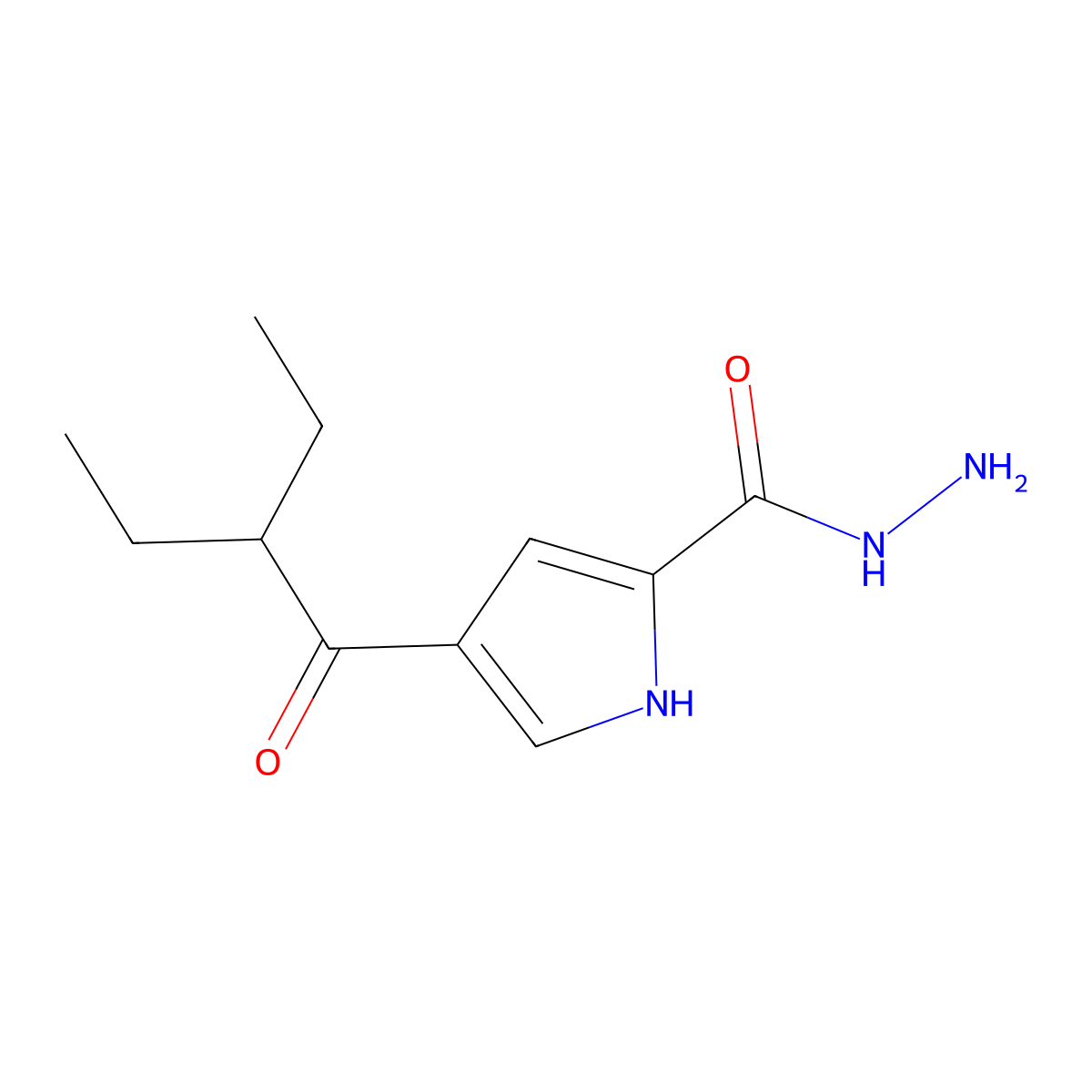 4-(2-ethylbutanoyl)-1H-pyrrole-2-carbohydrazide molecular structure, CAS 477848-78-5