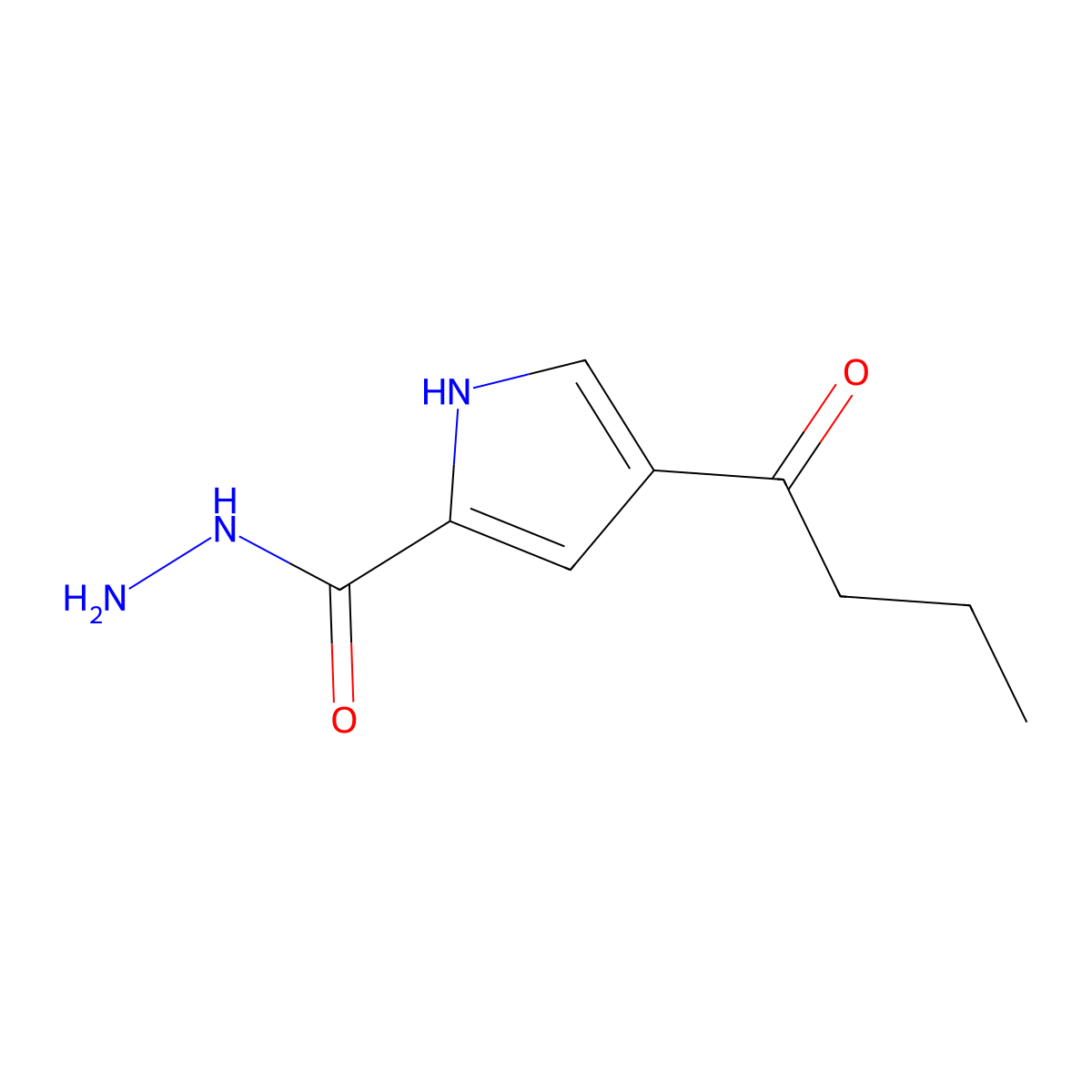 4-butyryl-1H-pyrrole-2-carbohydrazide molecular structure, CAS 477848-80-9