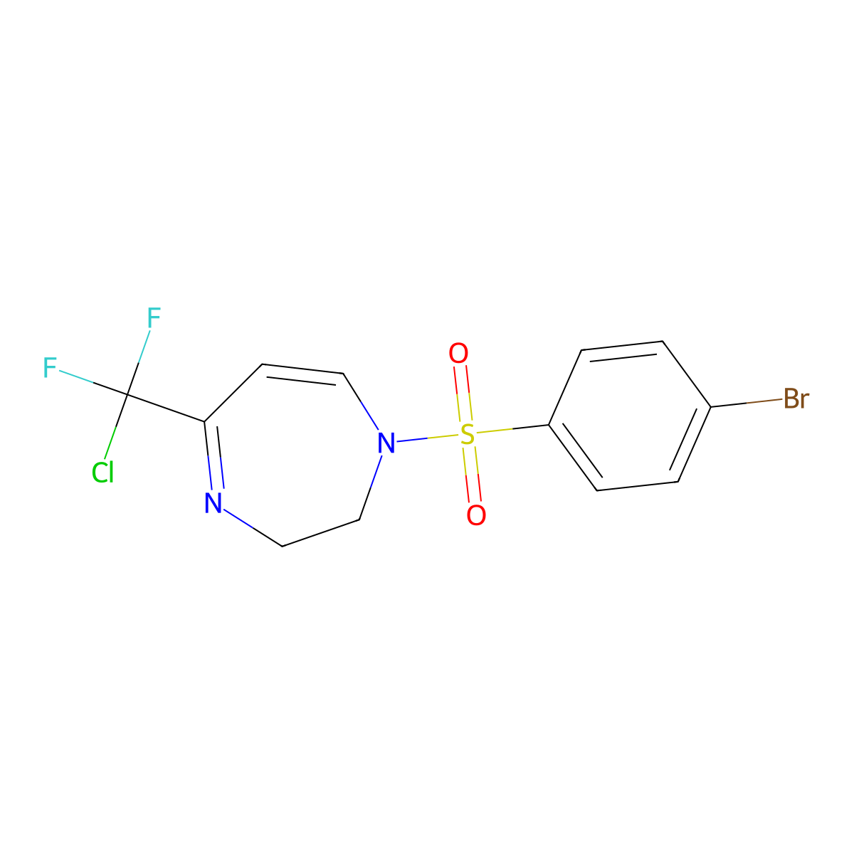 1-[(4-bromophenyl)sulfonyl]-5-[chloro(difluoro)methyl]-2,3-dihydro-1H-1,4-diazepine molecular structure, CAS 477848-82-1