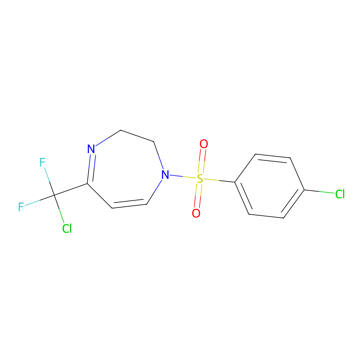 5-[chloro(difluoro)methyl]-1-[(4-chlorophenyl)sulfonyl]-2,3-dihydro-1H-1,4-diazepine molecular structure, CAS 477848-83-2