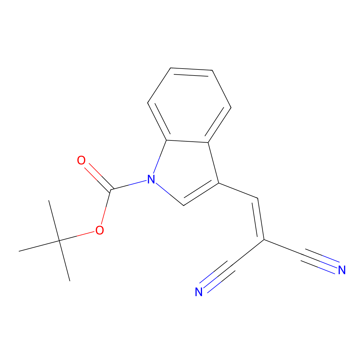 tert-butyl 3-(2,2-dicyanovinyl)-1H-indole-1-carboxylate molecular structure, CAS 477849-03-9