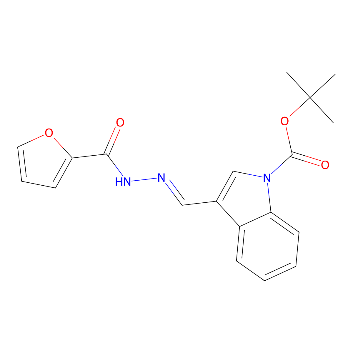 tert-butyl 3-{[(E)-2-(2-furylcarbonyl)hydrazono]methyl}-1H-indole-1-carboxylate molecular structure, CAS 477849-04-0