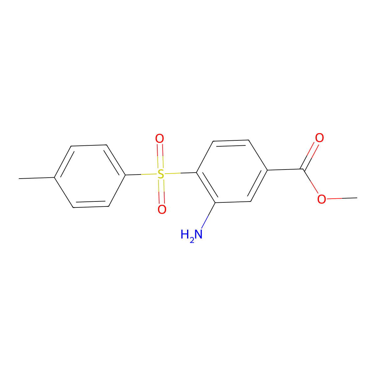 Methyl 3-amino-4-[(4-methylphenyl)sulfonyl]benzenecarboxylate molecular structure, CAS 477850-15-0