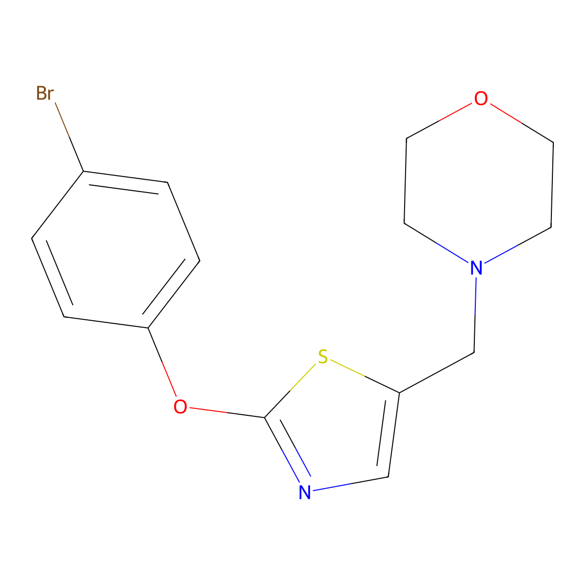 4-{[2-(4-Bromophenoxy)-1,3-thiazol-5-yl]methyl}morpholine molecular structure, CAS 477850-21-8
