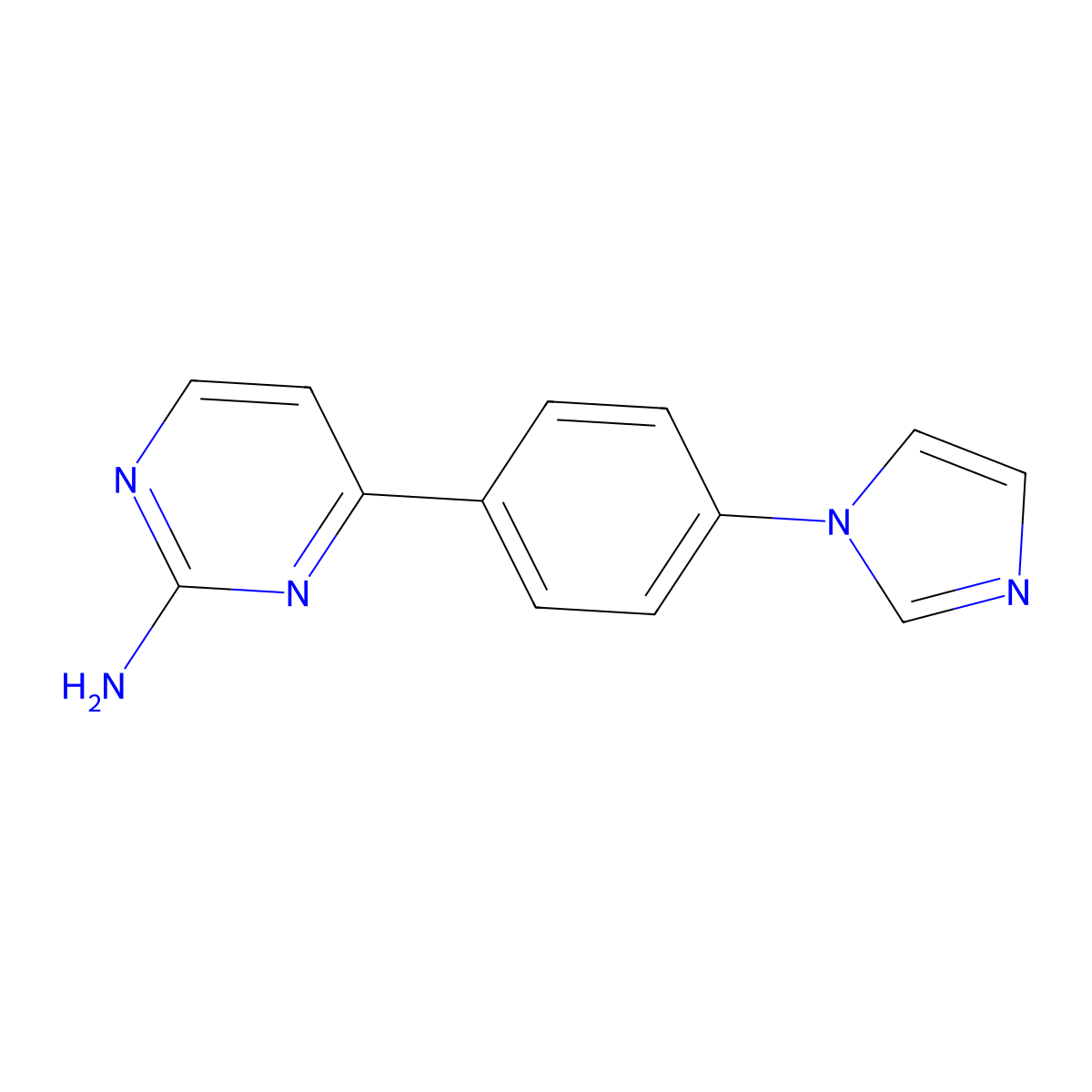 4-[4-(1H-imidazol-1-yl)phenyl]-2-pyrimidinamine molecular structure, CAS 477850-39-8