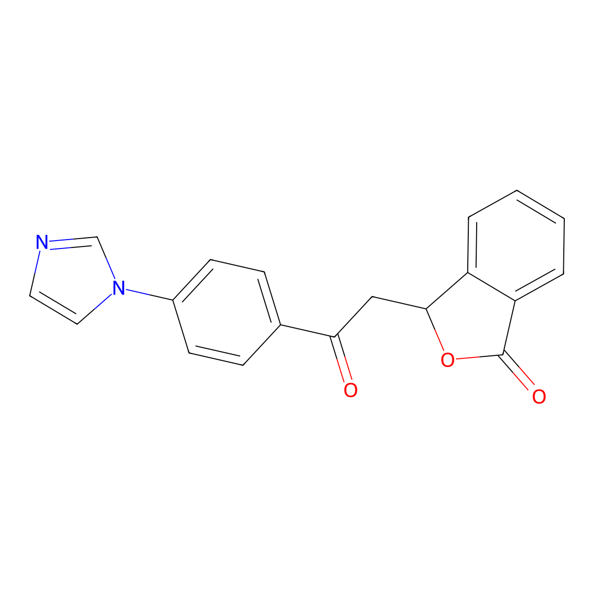 3-{2-[4-(1H-imidazol-1-yl)phenyl]-2-oxoethyl}-2-benzofuran-1(3H)-one molecular structure, CAS 477850-47-8
