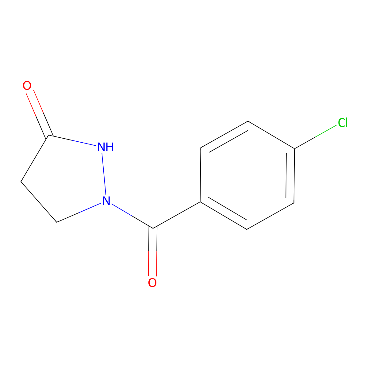 1-(4-Chlorobenzoyl)-3-pyrazolidinone molecular structure, CAS 477850-54-7