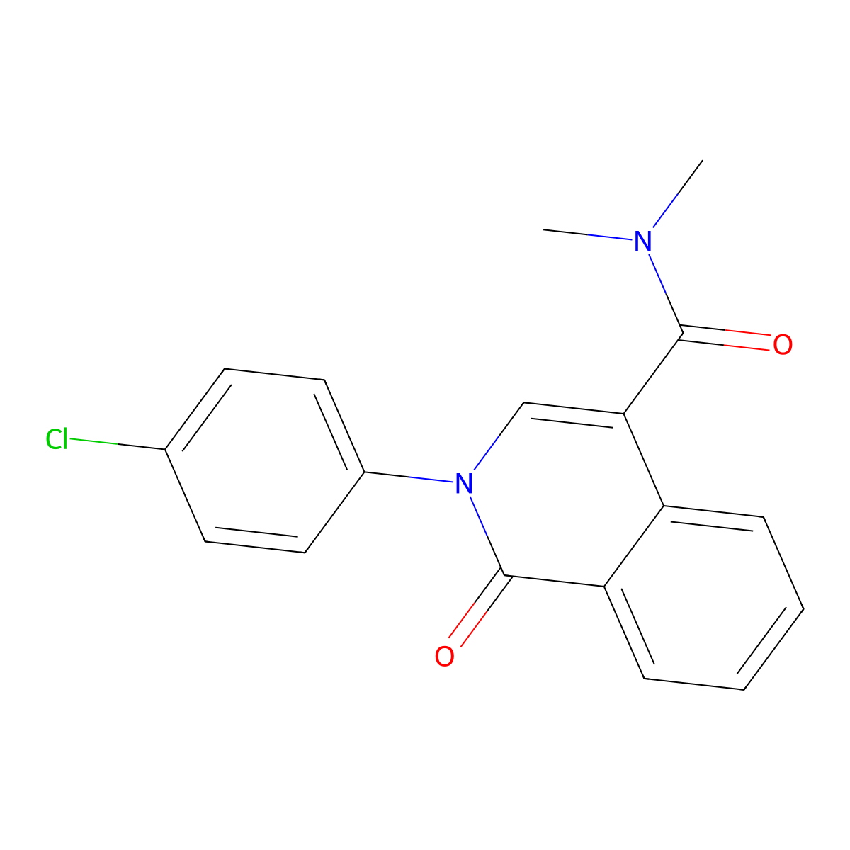 2-(4-chlorophenyl)-N,N-dimethyl-1-oxo-1,2-dihydro-4-isoquinolinecarboxamide molecular structure, CAS 477850-74-1