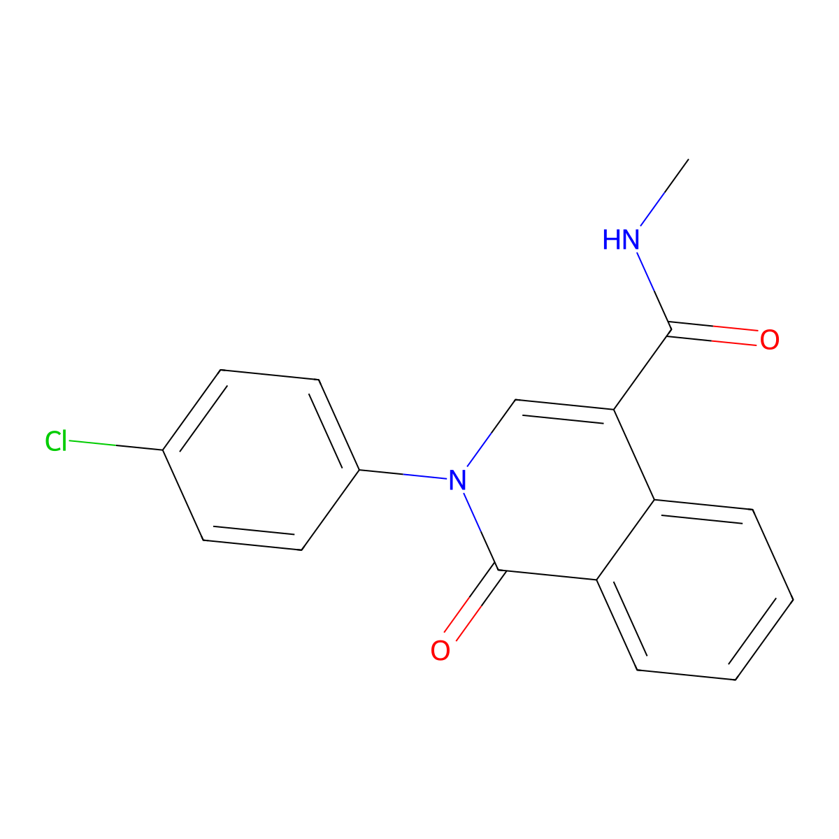 2-(4-chlorophenyl)-N-methyl-1-oxo-1,2-dihydro-4-isoquinolinecarboxamide molecular structure, CAS 477850-78-5
