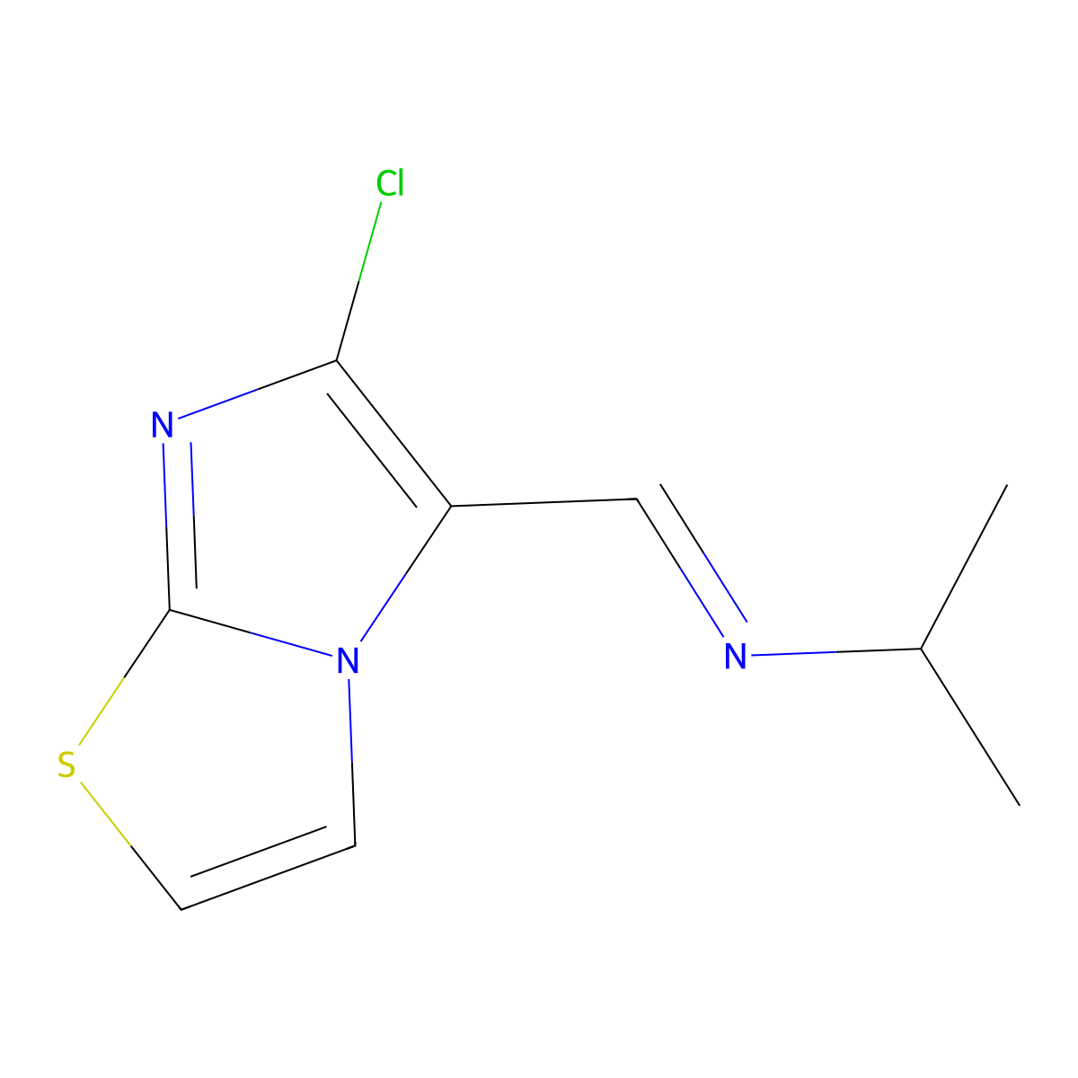 (E)-({6-chloroimidazo[2,1-b][1,3]thiazol-5-yl}methylidene)(propan-2-yl)amine molecular structure, CAS 477851-57-3