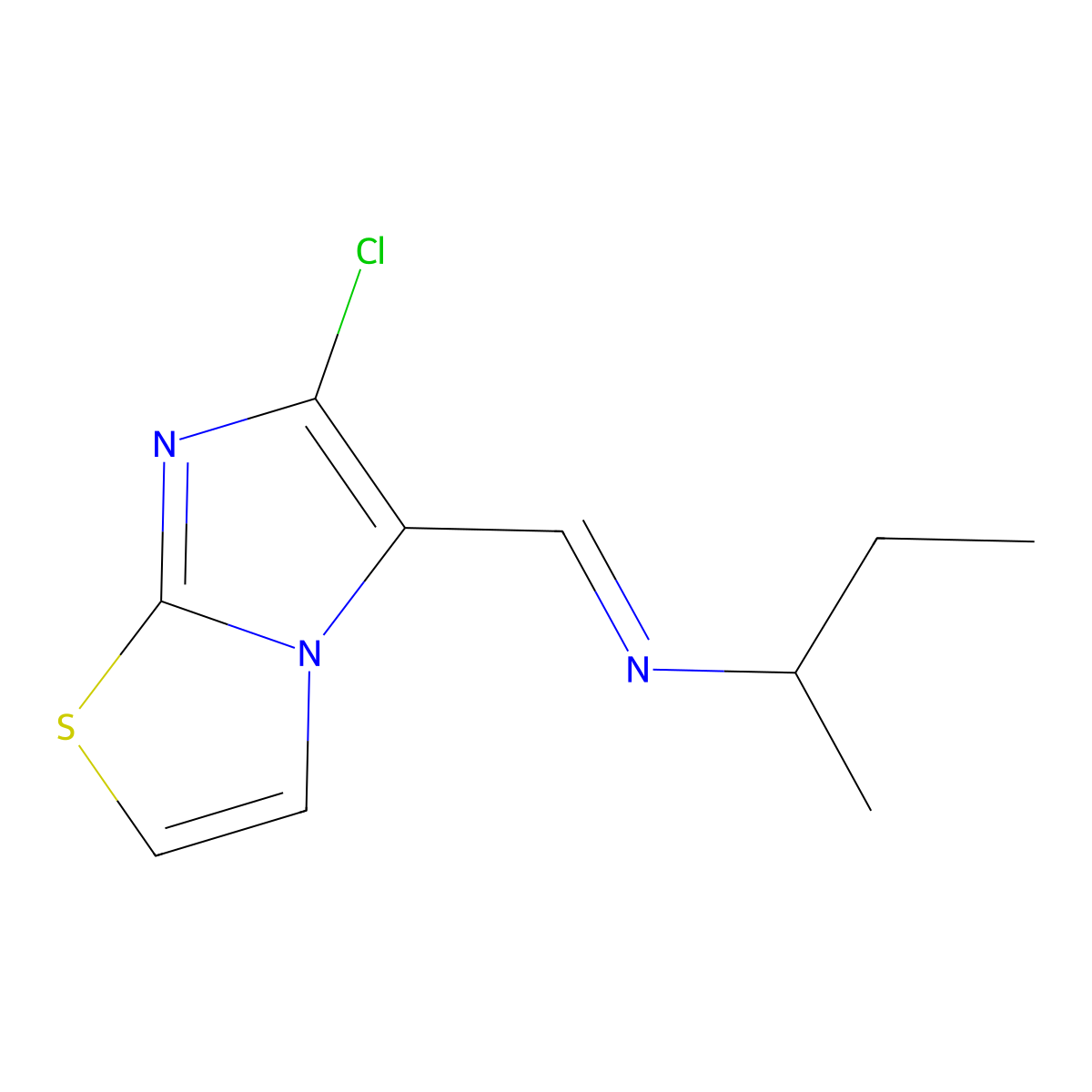 N-[(6-chloroimidazo[2,1-b][1,3]thiazol-5-yl)methylene]-2-butanamine molecular structure, CAS 477851-58-4