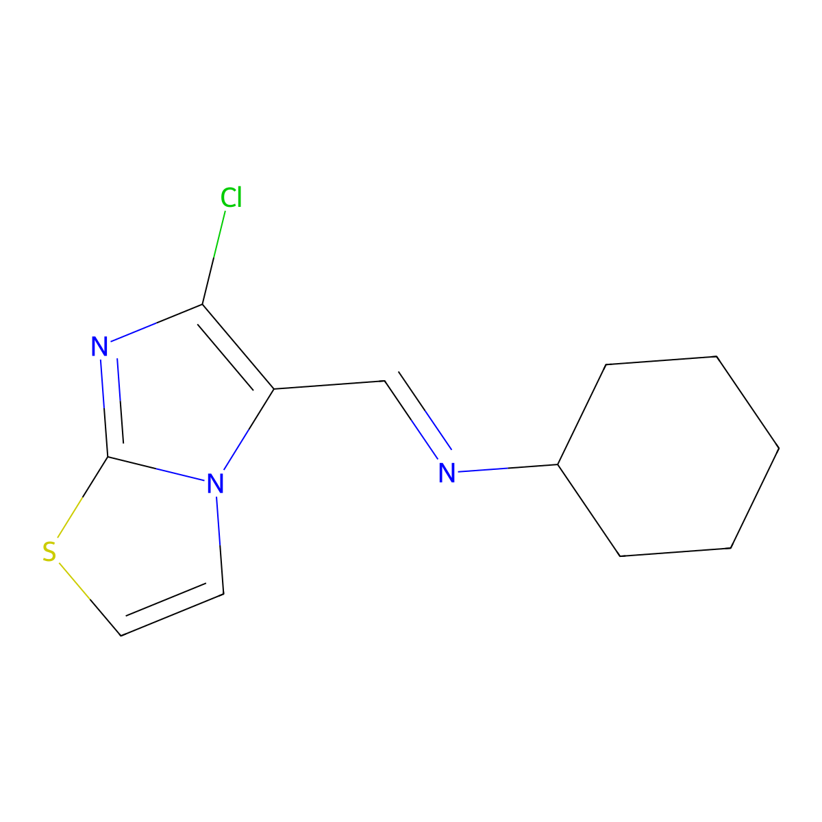 N-[(6-chloroimidazo[2,1-b][1,3]thiazol-5-yl)methylene]cyclohexanamine molecular structure, CAS 477851-60-8