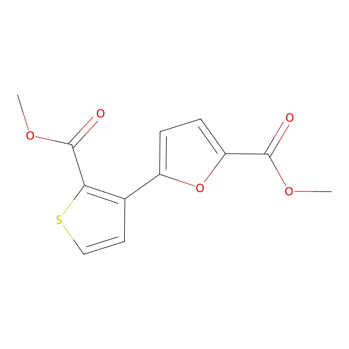 Methyl5-(2-(methoxycarbonyl)-3-thienyl)-2-furoate molecular structure, CAS 477851-73-3